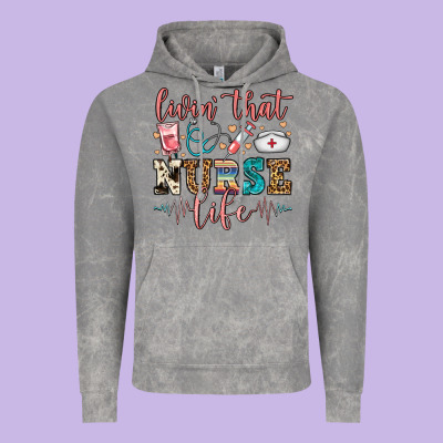 Livin' That Nurse Life Vintage Hoodie Designed By Fadigitalartstudio