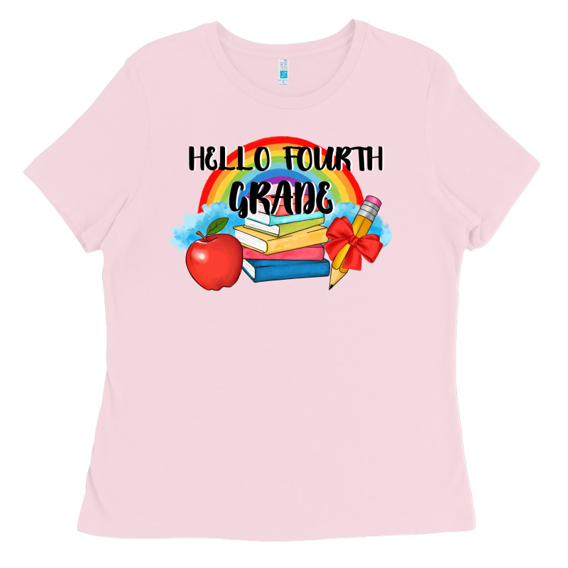 Back To School Hello Fourth Grade 3200x2400 Ladies Tee by AdoDesignShop | Teevron