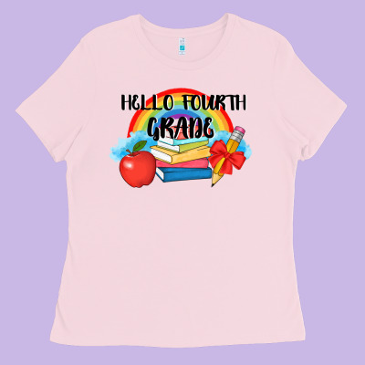 Back To School Hello Fourth Grade 3200x2400 Ladies Tee Designed By Adodesignshop
