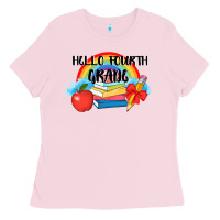 Bubblegum Pink back to school hello fourth grade 3200x2400 Ladies Tee - AdoDesignShop