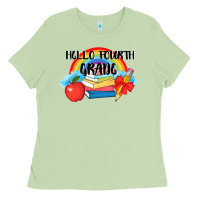 Matcha back to school hello fourth grade 3200x2400 Ladies Tee - AdoDesignShop