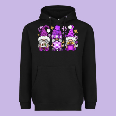 Purple Winter Gnomies Heavyweight Hoodie Designed By Bundleandbundleshop