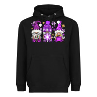 Black Purple Winter Gnomies Heavyweight Hoodie - BundleAndBundleShop