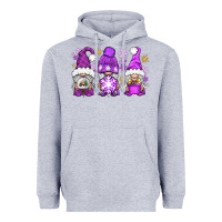 Heather Grey Purple Winter Gnomies Heavyweight Hoodie - BundleAndBundleShop