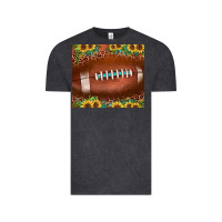 Vintage Black football leopard turquoise sunflower Vintage Tee - JahusDesignShop
