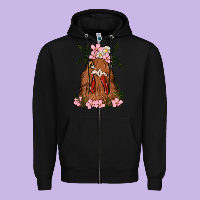 Chicken Zipper Hoodie Designed By Maliassmallbusiness