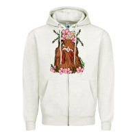 Oatmeal Heather chicken Zipper Hoodie - MaliasSmallBusiness