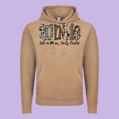 Auntie  Like A Mom, Only Cooler Vintage Hoodie Designed By Cowhidedigitalart
