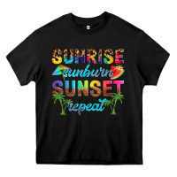 Black sunrise sunburn sunset repeat Heavy Core Tee - Artiststas