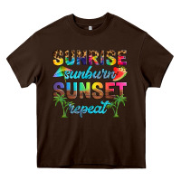 Chocolate Brown sunrise sunburn sunset repeat Heavy Core Tee - Artiststas
