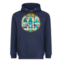 Navy Winter Gnomies Ornament Heavyweight Hoodie - BundleAndBundleShop