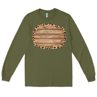 Army Green wood and leopard background 3200x2400 Long Sleeve Tee - AdoDesignShop