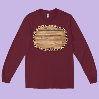 Wood And Leopard Background 3200x2400 Long Sleeve Tee Designed By Adodesignshop