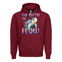 Burgundy go with flow turtle Zipper Hoodie - MaliasSmallBusiness