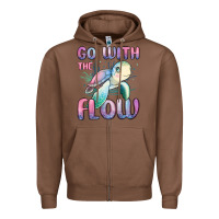Chestnut go with flow turtle Zipper Hoodie - MaliasSmallBusiness