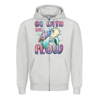 Dove Grey go with flow turtle Zipper Hoodie - MaliasSmallBusiness