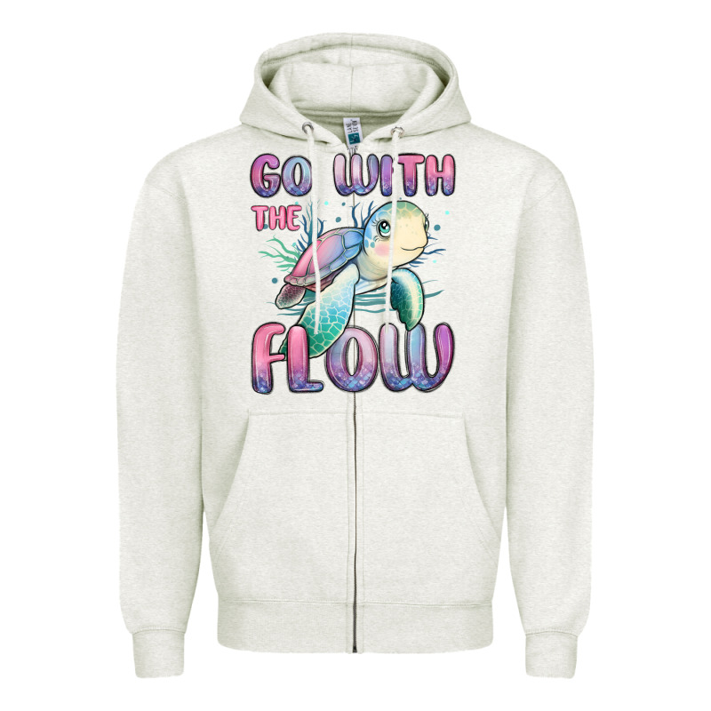 Go With Flow Turtle Zipper Hoodie by MaliasSmallBusiness | Teevron