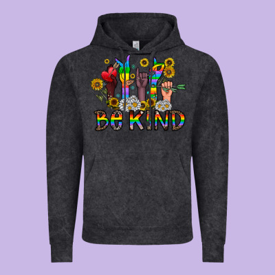 Be Kind Vintage Hoodie Designed By Cowhidedigitalart