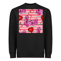 Black valentines day heart and love balloons seamless pattern Heavyweight Sweatshirt - BundleAndBundleShop