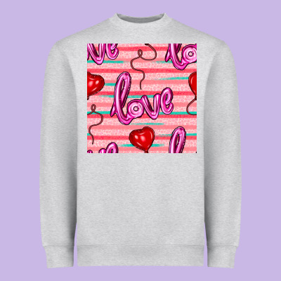 Valentines Day Heart And Love Balloons Seamless Pattern Heavyweight Sweatshirt Designed By Bundleandbundleshop