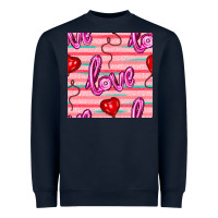 Navy valentines day heart and love balloons seamless pattern Heavyweight Sweatshirt - BundleAndBundleShop