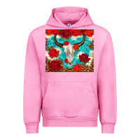 Fuchsia Pink bull skull rose Urban Hoodie - TumblerDesignByShophia