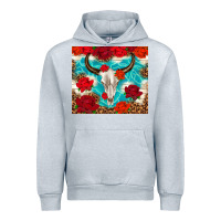 Heather Grey bull skull rose Urban Hoodie - TumblerDesignByShophia