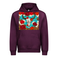 Mauve Wine bull skull rose Urban Hoodie - TumblerDesignByShophia