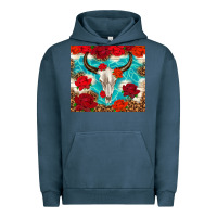Pigment Midnight Navy bull skull rose Urban Hoodie - TumblerDesignByShophia