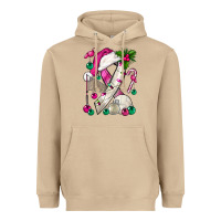 Mushroom Pink Christmas Breast Cancer Ribbon Volleyball Heavyweight Hoodie - BundleAndBundleShop