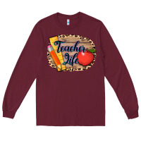 Burgundy teacher life background 3200x2400 Long Sleeve Tee - AdoDesignShop