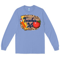 Colony Blue teacher life background 3200x2400 Long Sleeve Tee - AdoDesignShop