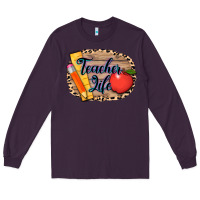 Plum teacher life background 3200x2400 Long Sleeve Tee - AdoDesignShop