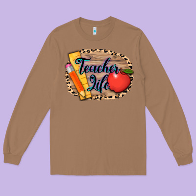 Teacher Life Background 3200x2400 Long Sleeve Tee Designed By Adodesignshop
