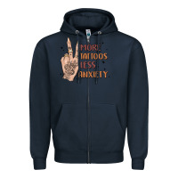 Navy more tattoos less anxiety Zipper Hoodie - MaliasSmallBusiness