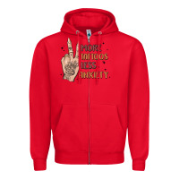 Red more tattoos less anxiety Zipper Hoodie - MaliasSmallBusiness
