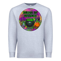 Heather Grey halloween round earrings Premium Sweatshirt - BundleAndBundleShop