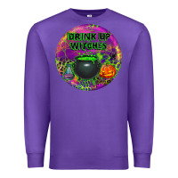 Purple halloween round earrings Premium Sweatshirt - BundleAndBundleShop