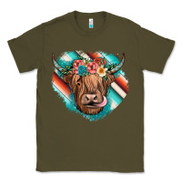 Army Green highland cow serape Classic Tee - JahusDesignShop