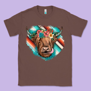 Highland Cow Serape Classic Tee Designed By Jahusdesignshop