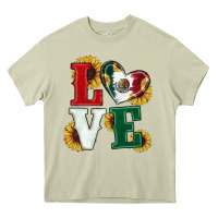 Mossy Mexican Flag With Sunflowers Love Heavy Core Tee - RanaPortraitStore