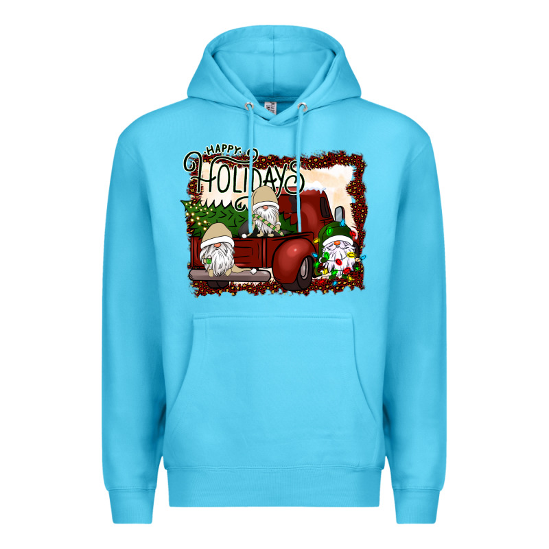 Happy Holidays Gnomes Christmas Truck Premium Hoodie by Bettercallsaul | Teevron