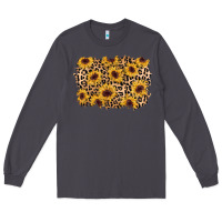 Smoke sunflower leopard background Long Sleeve Tee - AdoDesignShop