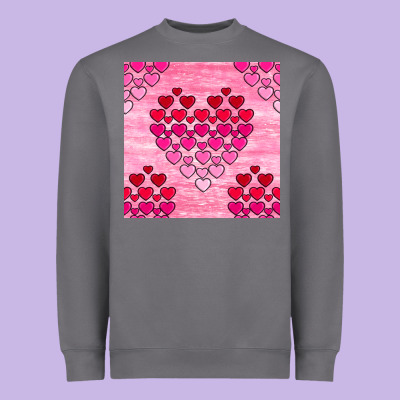 Valentines Day Hearts Seamless Pattern Heavyweight Sweatshirt Designed By Bundleandbundleshop