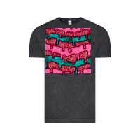 Vintage Black valentines day leopard and turquoise gemstone seamless pattern Vintage Tee - BundleAndBundleShop