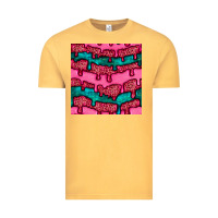 Vintage Mustard valentines day leopard and turquoise gemstone seamless pattern Vintage Tee - BundleAndBundleShop