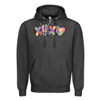 Charcoal Heather autism awareness Zipper Hoodie - MaliasSmallBusiness