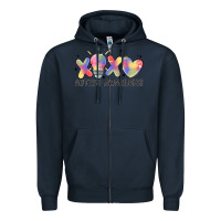Navy autism awareness Zipper Hoodie - MaliasSmallBusiness