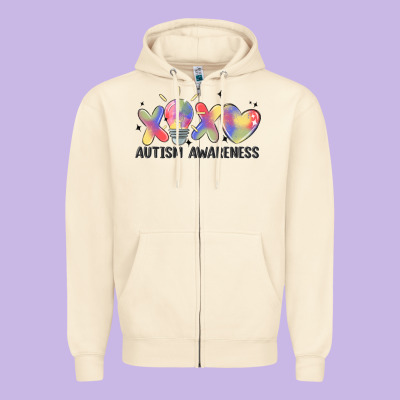 Autism Awareness Zipper Hoodie Designed By Maliassmallbusiness