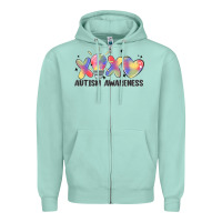 Seafoam autism awareness Zipper Hoodie - MaliasSmallBusiness